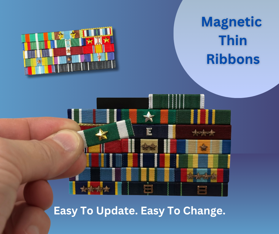 Each ribbon is a magnet that snaps to the ribbon bar